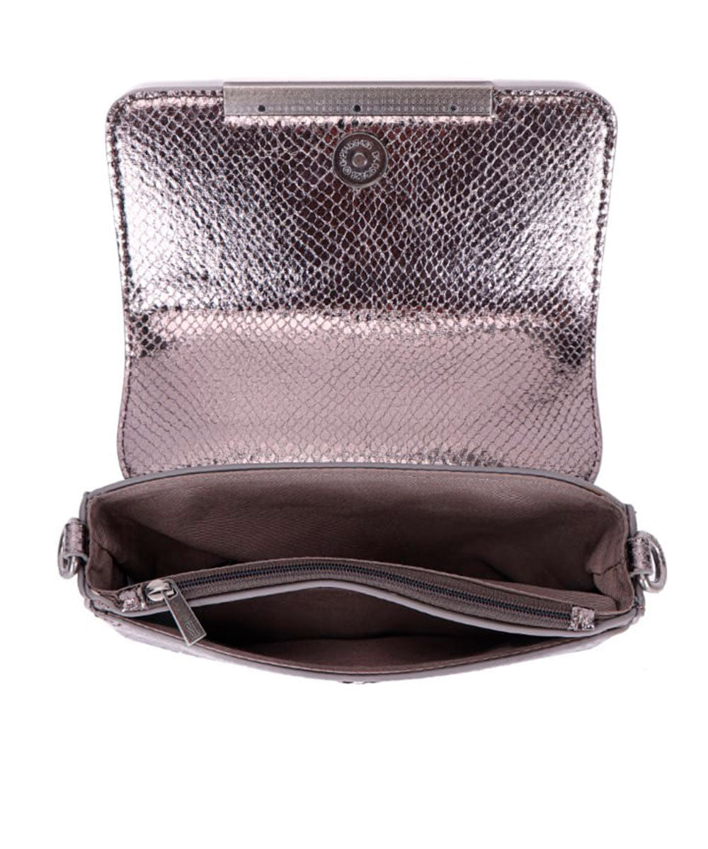 Mini Bag Santa Lolla Cinza Grafite Metalizada Transversal