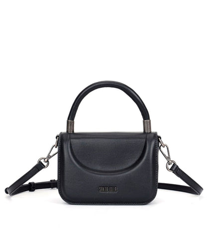 Mini Bag Santa Lolla Preta Quadrada Alça Tiracolo
