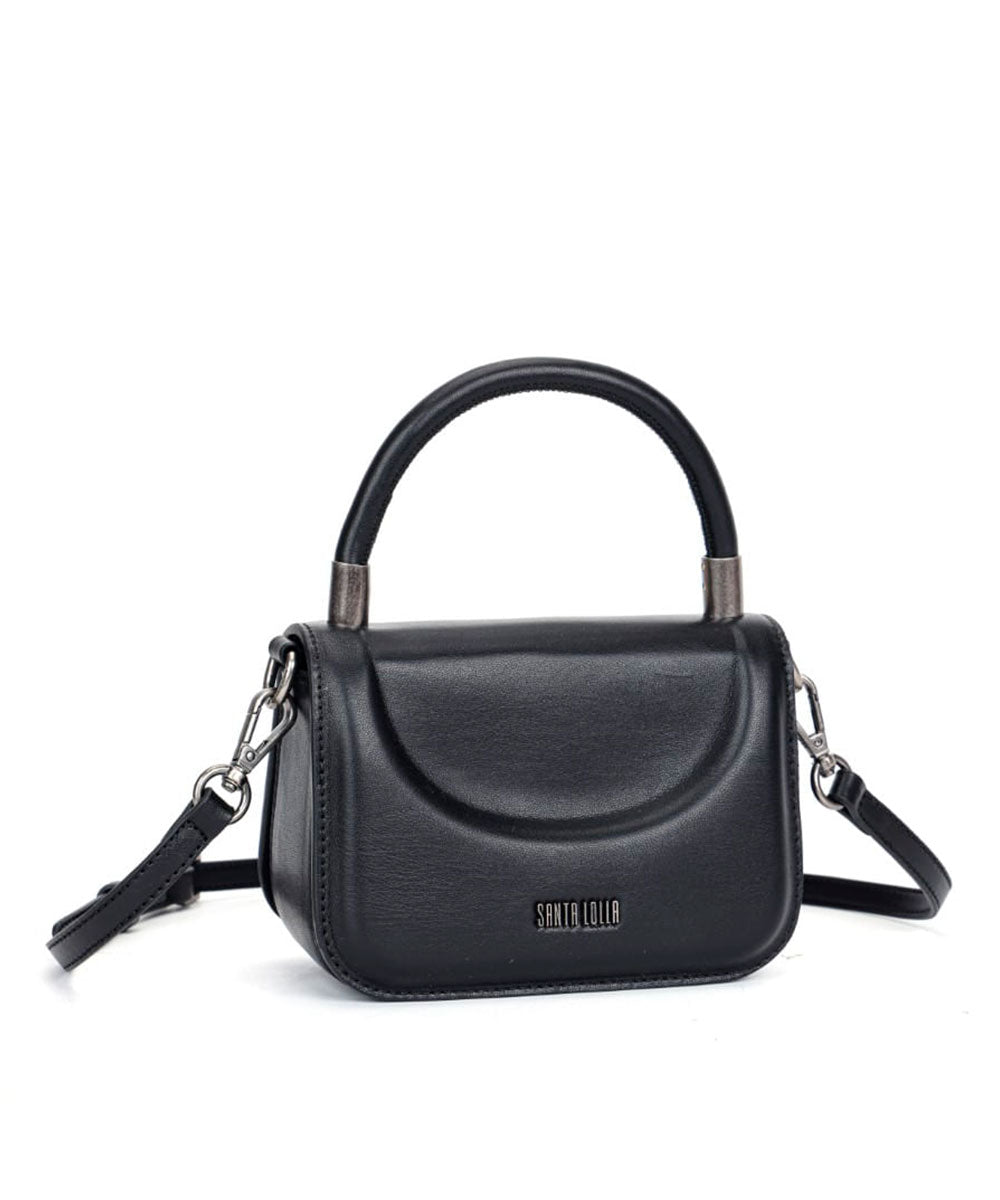 Mini Bag Santa Lolla Preta Quadrada Alça Tiracolo