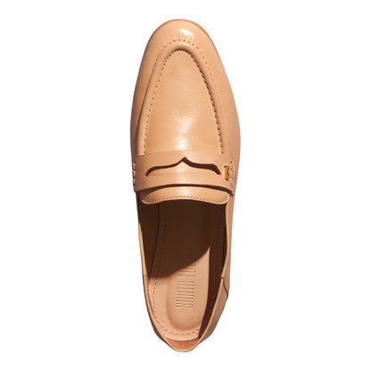 Mocassim Santa Lolla Bege Couro Bico Redondo