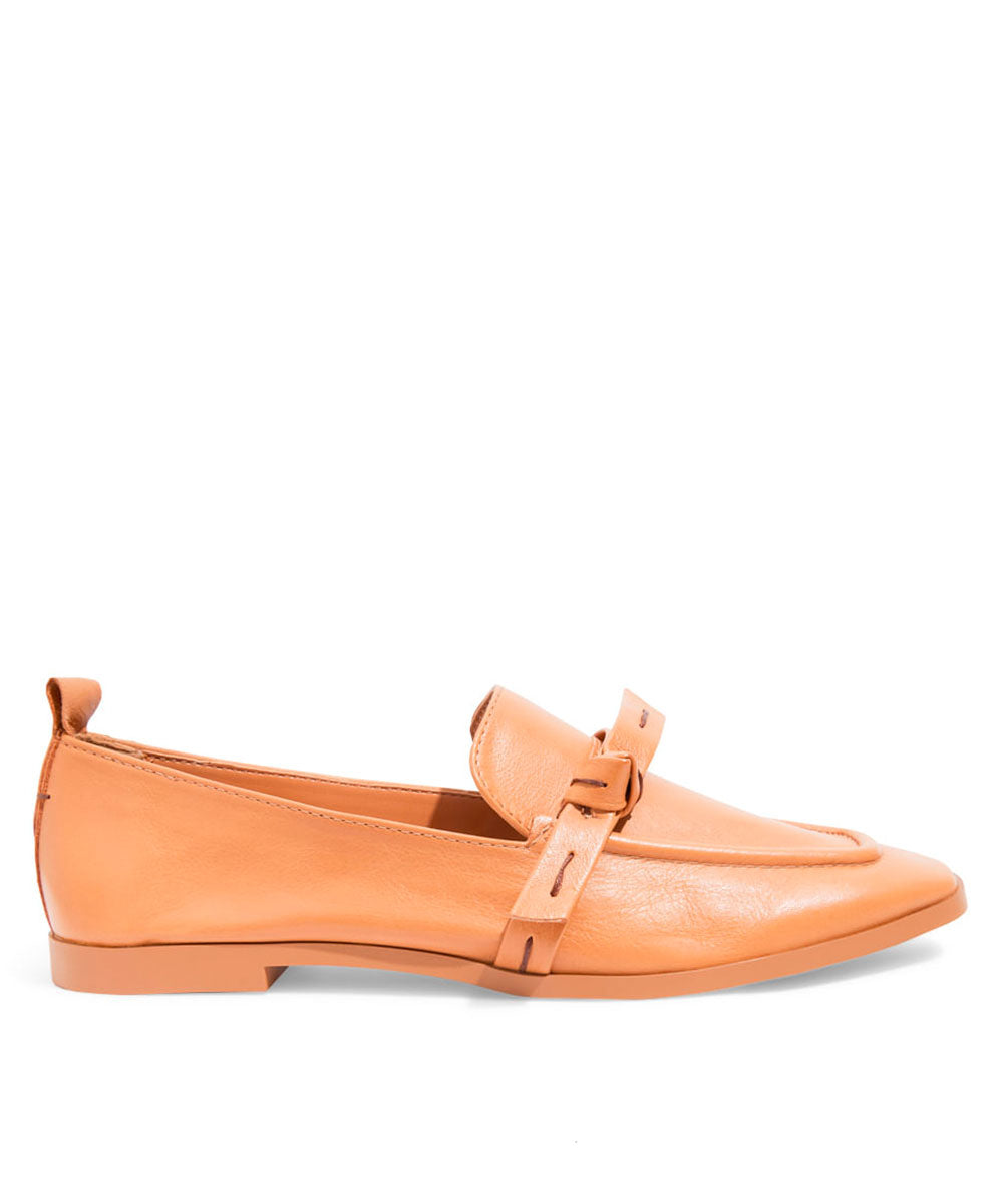 Mocassim Santa Lolla Caramelo Bico Quadrado