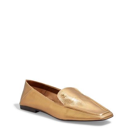 Mocassim Santa Lolla Couro Bronze Bico Quadrado