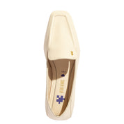 Mocassim Santa Lolla Off White Couro Bico Quadrado Ama