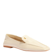 Mocassim Santa Lolla Off White Couro Bico Quadrado Ama
