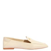 Mocassim Santa Lolla Off White Couro Bico Quadrado Ama