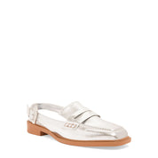 Mocassim Santa Lolla Prata Metalizado Salto Baixo