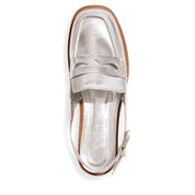 Mocassim Santa Lolla Prata Metalizado Salto Baixo