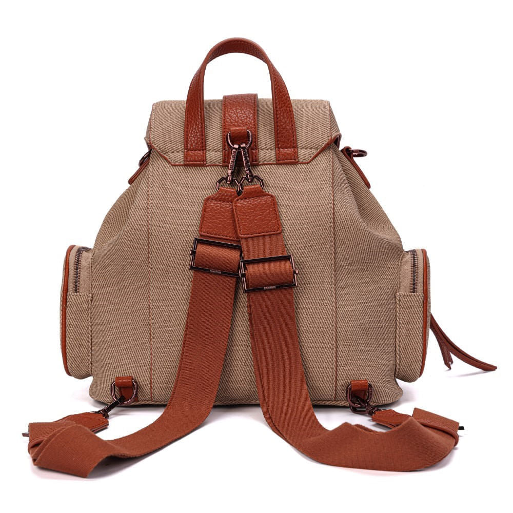 Mochila Santa Lolla Bege Canvas Bolsos