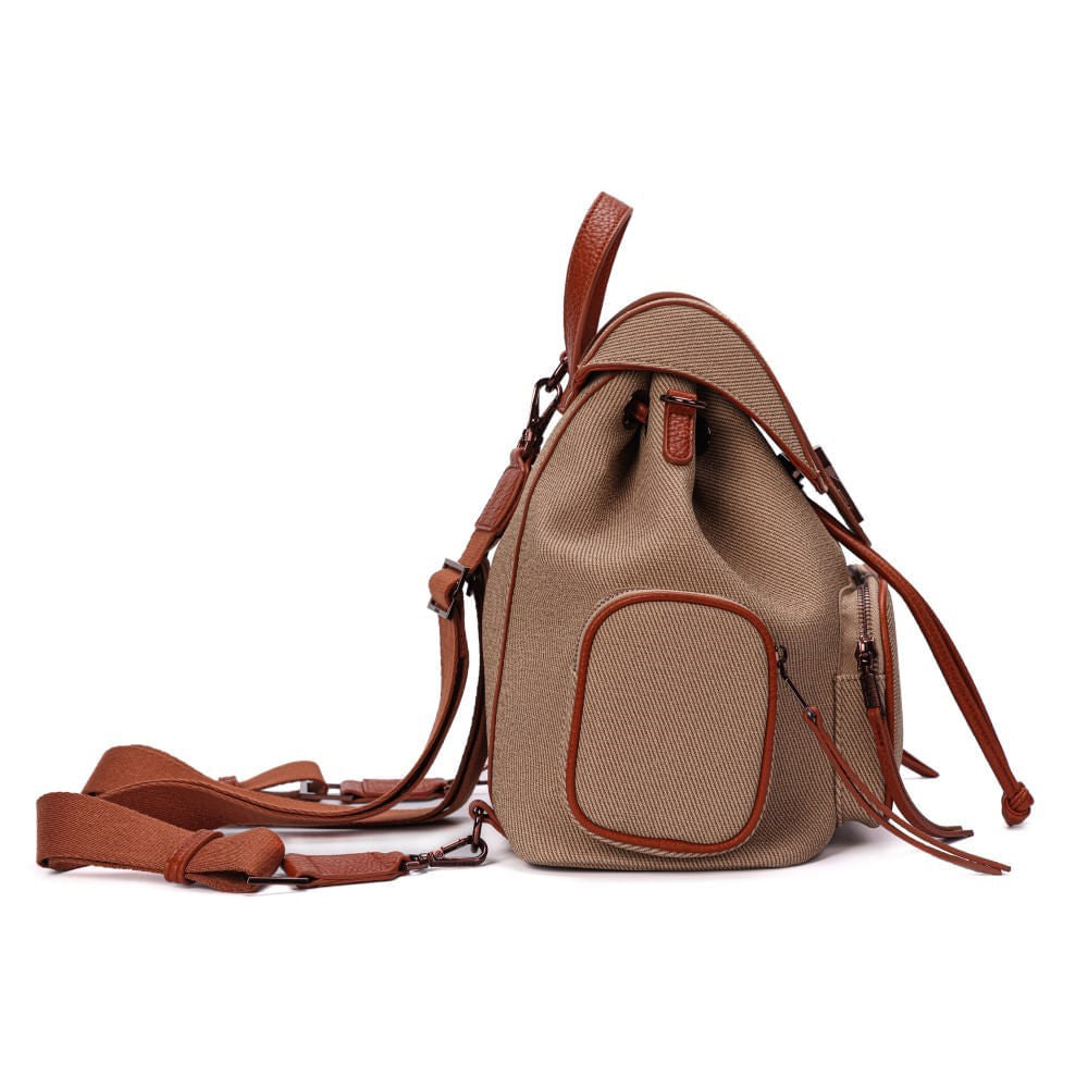 Mochila Santa Lolla Bege Canvas Bolsos