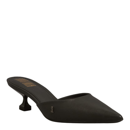 Mule Couro Santa Lolla Preto Salto Baixo Taça