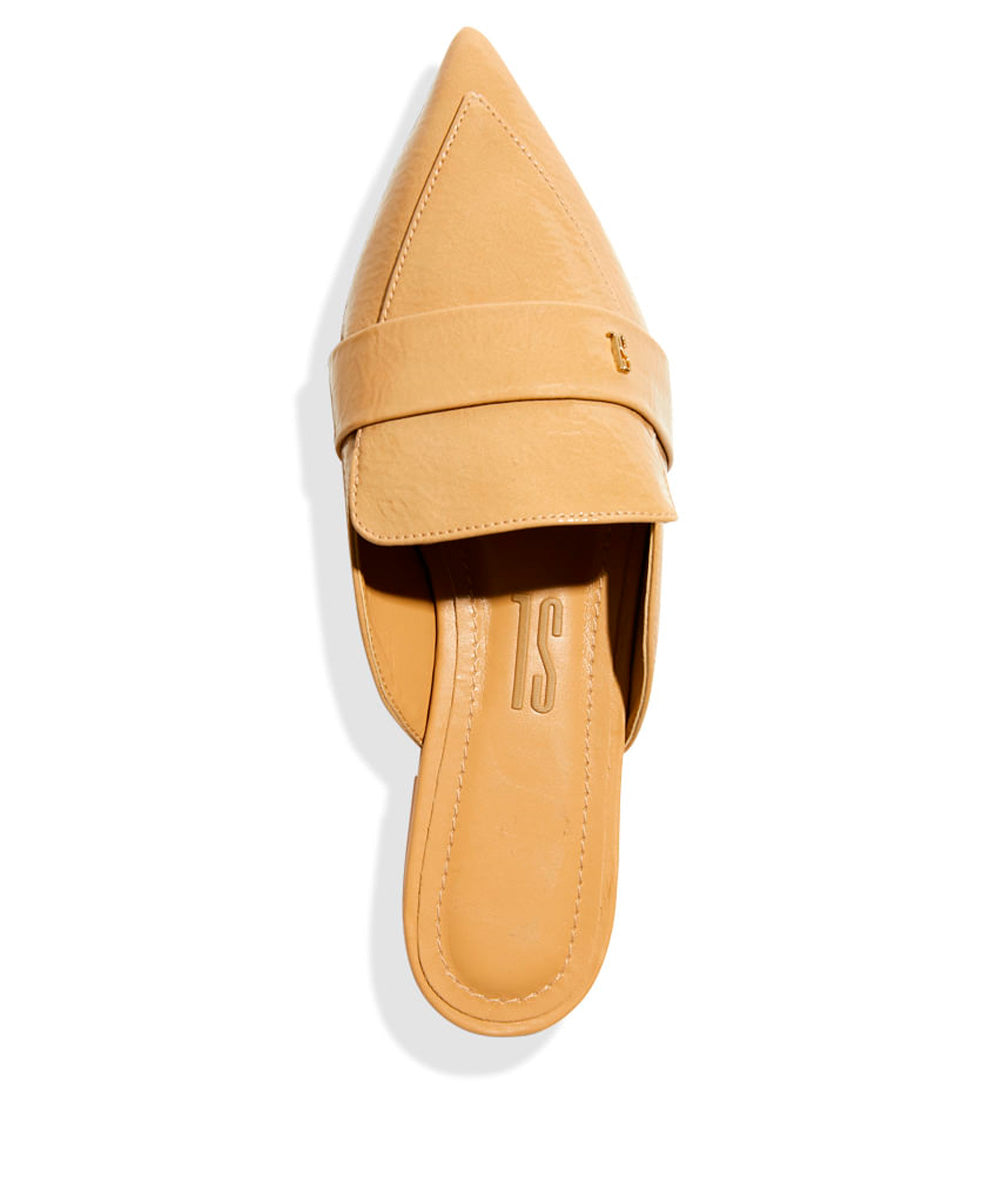 Mule Santa Lolla Bege Verniz Bico Fino