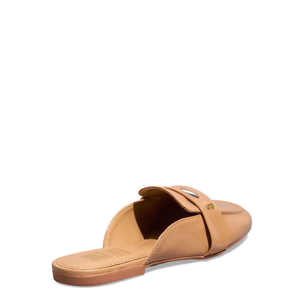 Mule Santa Lolla Caramelo Verniz Bico Quadrado