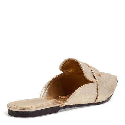 Mule Santa Lolla Dourado Metalizado Bico Fino