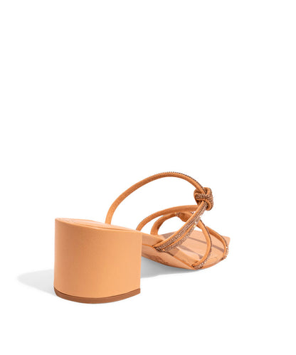 Mule Santa Lolla Manta Cristal Bege Salto Bloco Baixo