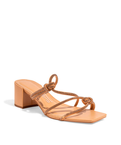 Mule Santa Lolla Manta Cristal Bege Salto Bloco Baixo