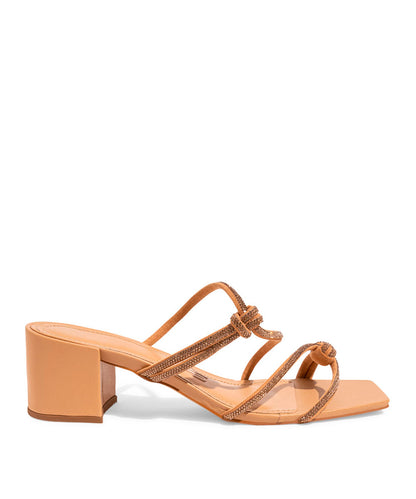 Mule Santa Lolla Manta Cristal Bege Salto Bloco Baixo