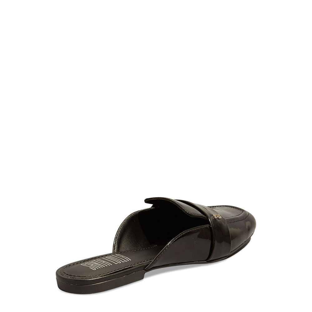 Mule Santa Lolla Preto Verniz Bico Quadrado