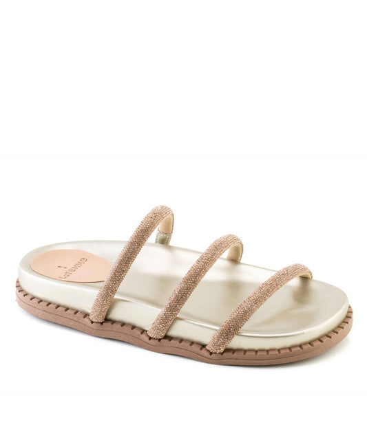 Papete La Femme Dourada Metalizada Tiras Strass