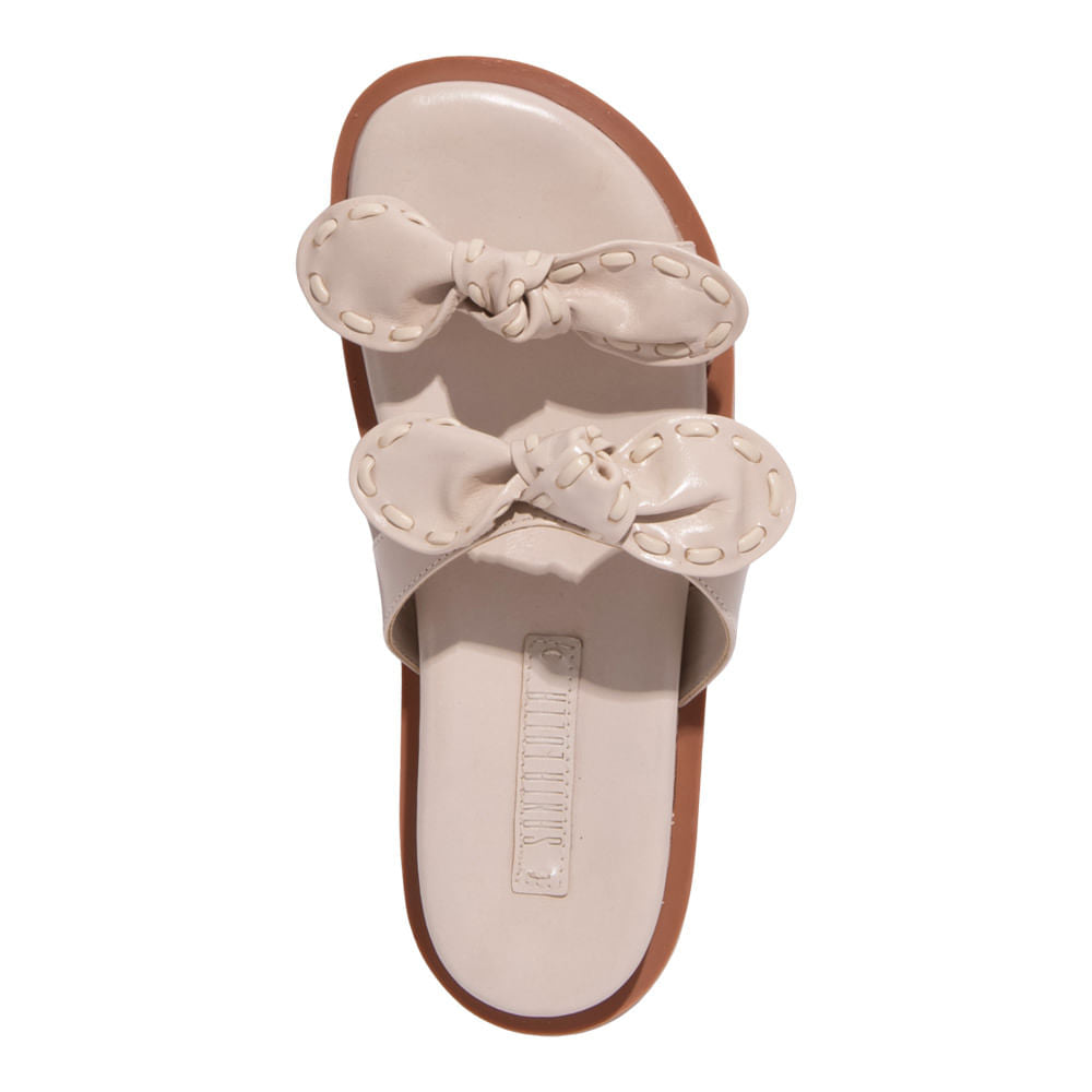 Papete Off White Santa Lolla Couro Laços