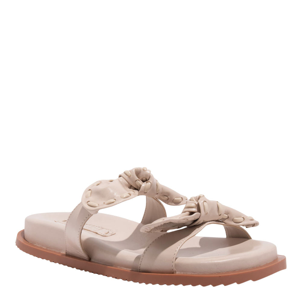 Papete Off White Santa Lolla Couro Laços