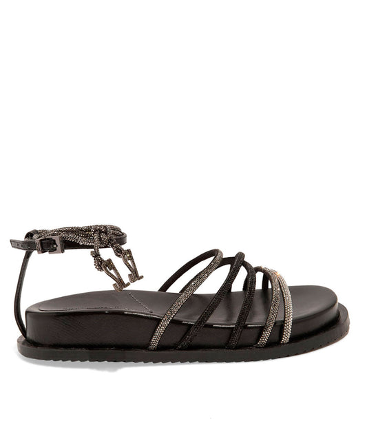 Papete Santa Lolla Amarração Fina Brilhos Preta