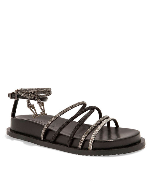 Papete Santa Lolla Amarração Fina Brilhos Preta