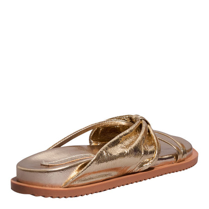 Papete Santa Lolla Dourada Couro Metalizado