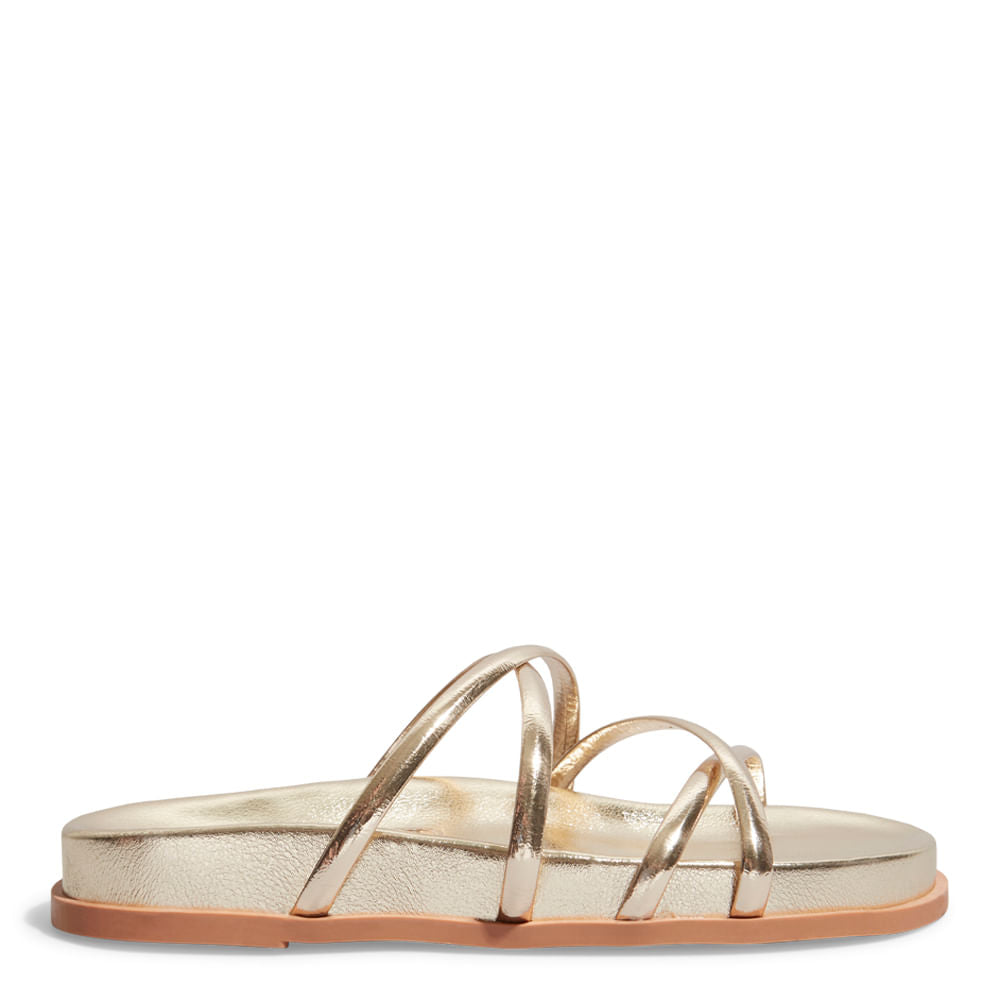 Papete Santa Lolla Dourada Metalizada Com Tiras Finas