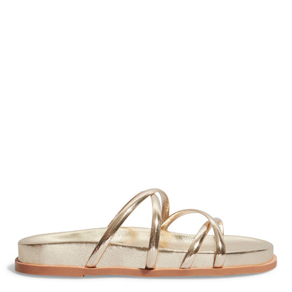 Papete Santa Lolla Dourada Metalizada Com Tiras Finas