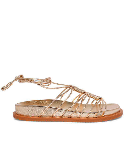 Papete Santa Lolla Dourada Metalizada Nó Amarração