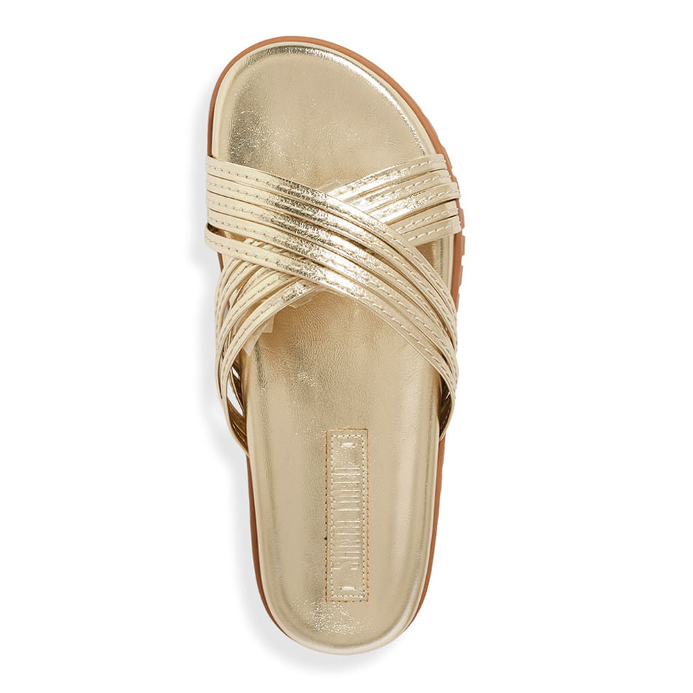 Papete Santa Lolla Durada Metalizada Tiras Cruzadas