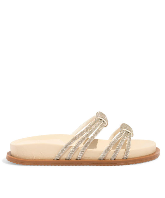 Papete Santa Lolla em Off White Strass