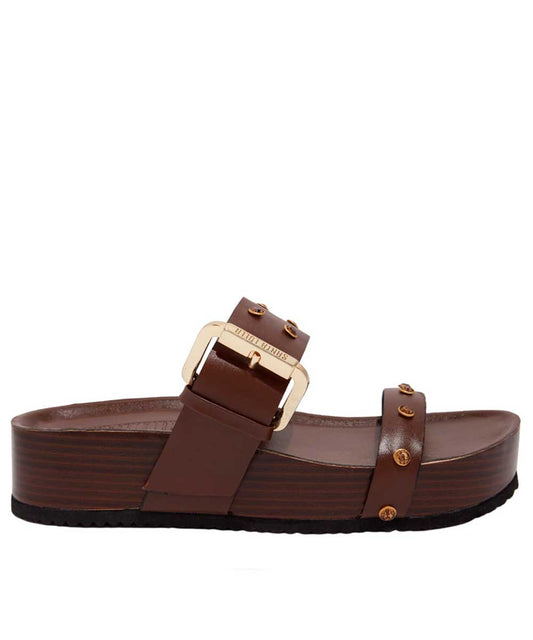 Papete Santa Lolla Marrom Rebites Strass de Cristal