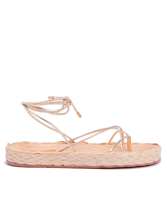 Papete Santa Lolla Palha Tiras Dourada Metalizada Amarração