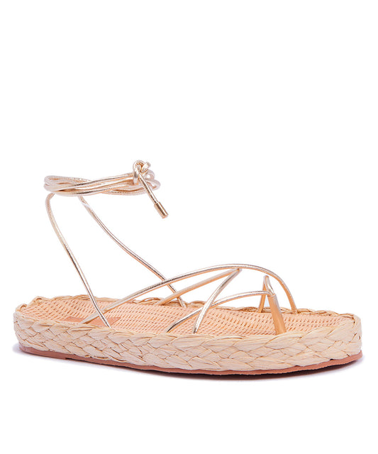 Papete Santa Lolla Palha Tiras Dourada Metalizada Amarração