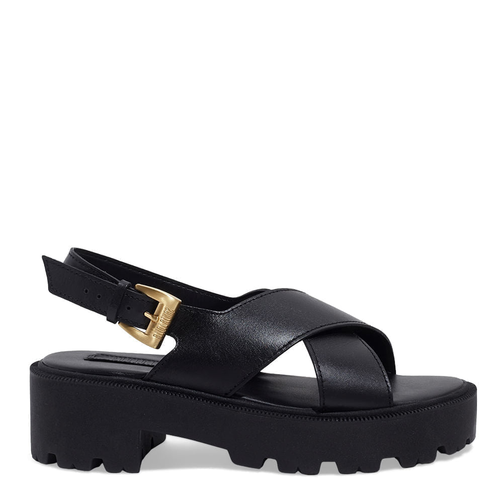 Papete Santa Lolla Preta Plataforma Sola Tratorada