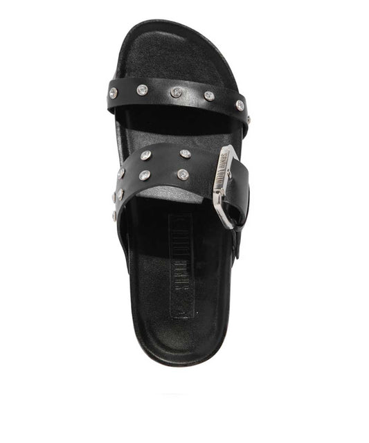 Papete Santa Lolla Preta Rebites e Strass