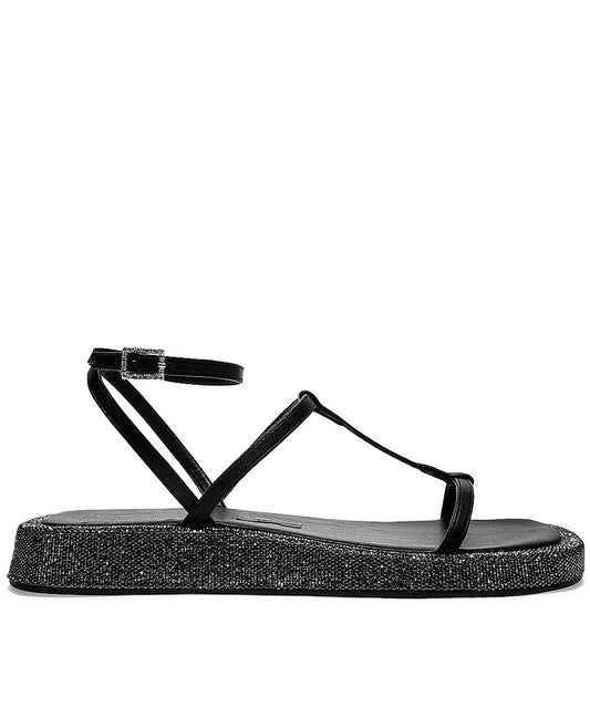 Papete Santa Lolla Preta Strass Brilho