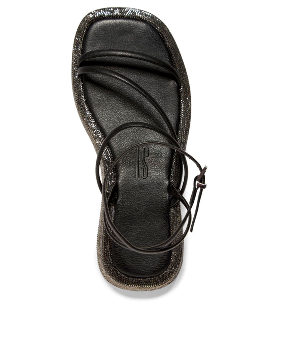 Papete Santa Lolla Preta Strass Tiras