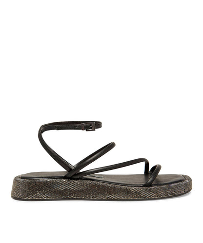 Papete Santa Lolla Preta Strass Tiras