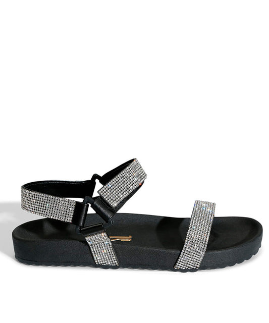 Papete Santa Lolla Preta Tiras Strass