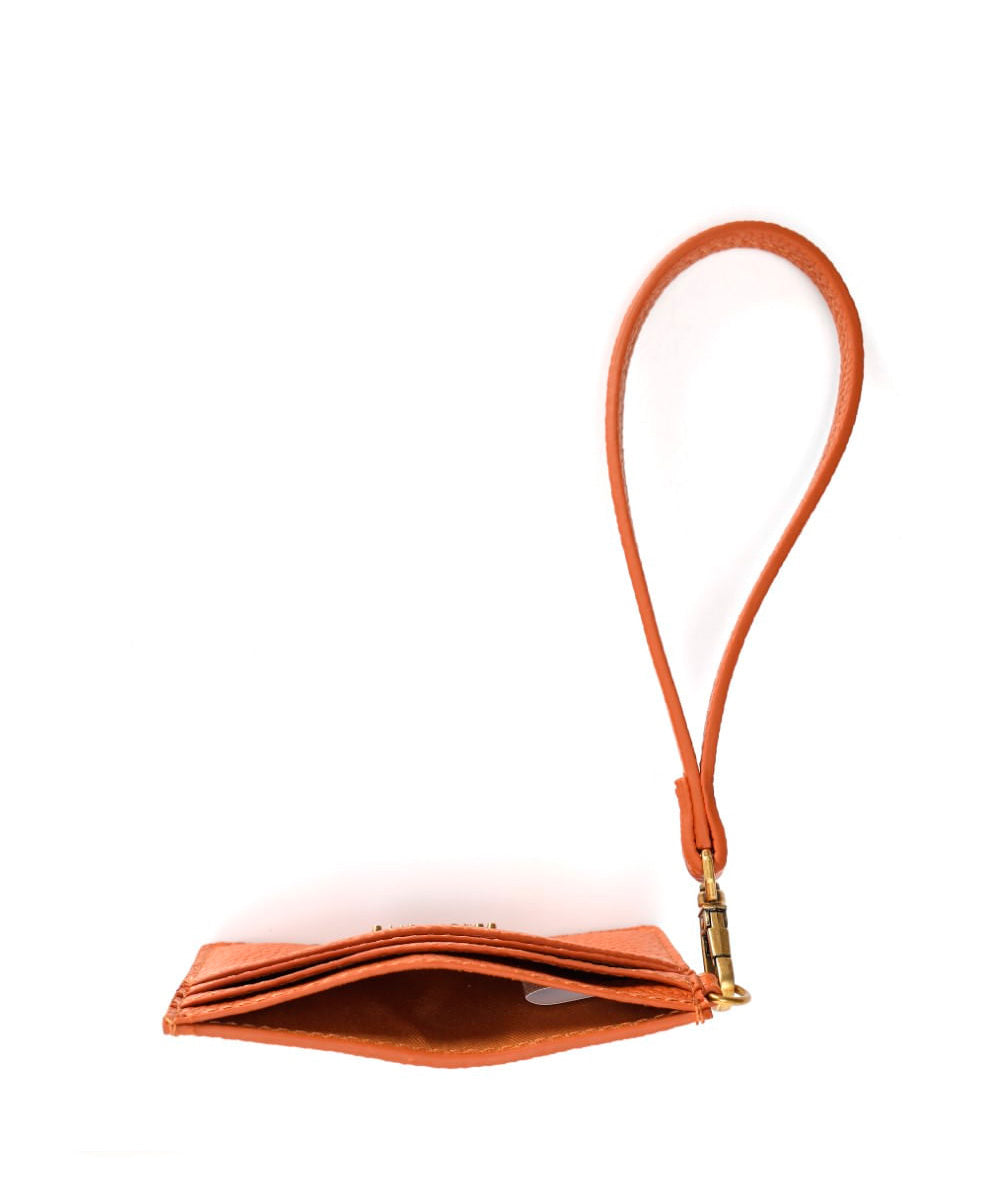 Porta Cartão Santa Lolla Marrom Cognac Alça Mão