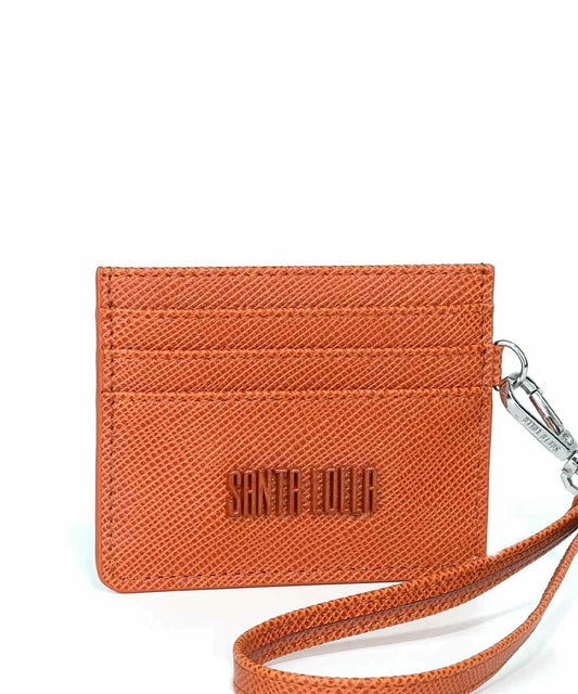 Porta Cartão Santa Lolla Marrom Safari Alça Mão