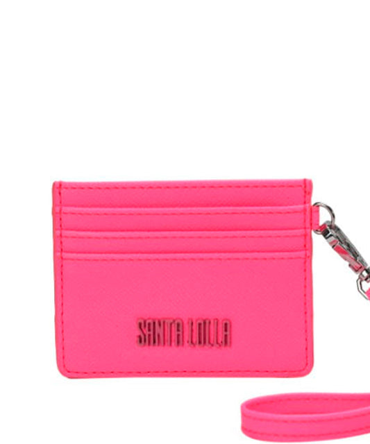 Porta Cartão Santa Lolla Rosa Neon Alça Mão