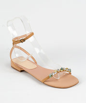 Rasteira Degalls Nude Strass Colors Salto Baixo
