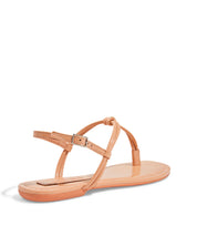 Rasteira Flat Santa Lolla Verniz Glossy Tiras Finas Bege