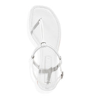 Rasteira Flat Santa Lolla Verniz Glossy Tiras Finas Branca