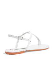 Rasteira Flat Santa Lolla Verniz Glossy Tiras Finas Branca