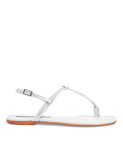 Rasteira Flat Santa Lolla Verniz Glossy Tiras Finas Branca