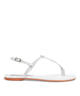 Rasteira Flat Santa Lolla Verniz Glossy Tiras Finas Branca